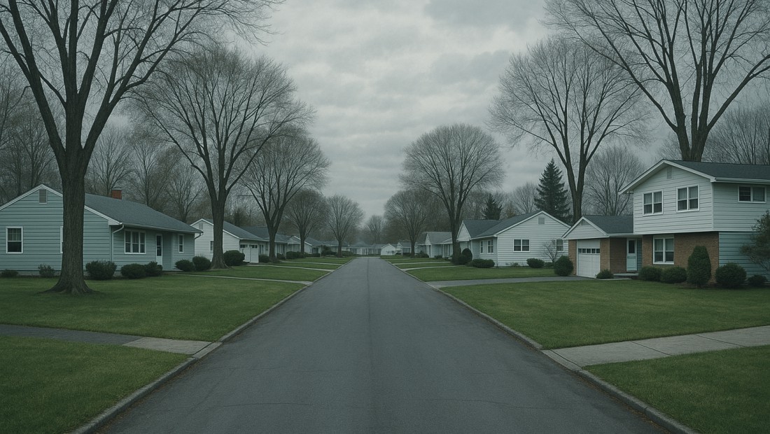 Suburban mid-century ranch homes on a residential street in Colonie, NY