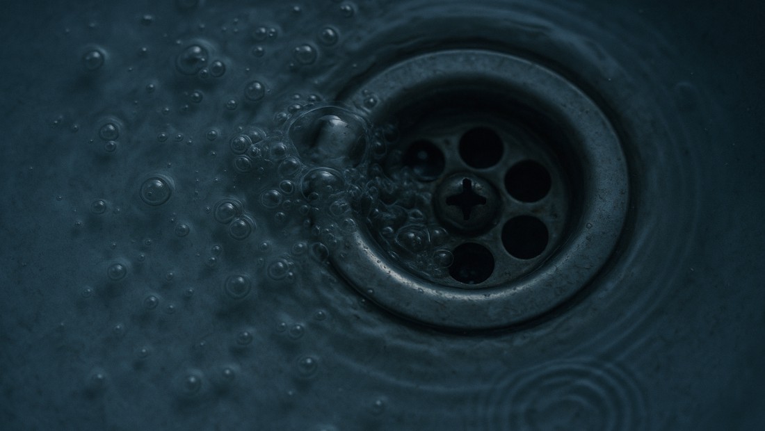 Bubbles rising in a drain in an Albany home