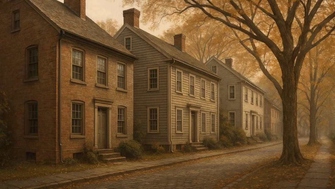 Historic homes in the Stockade neighborhood of Schenectady, NY