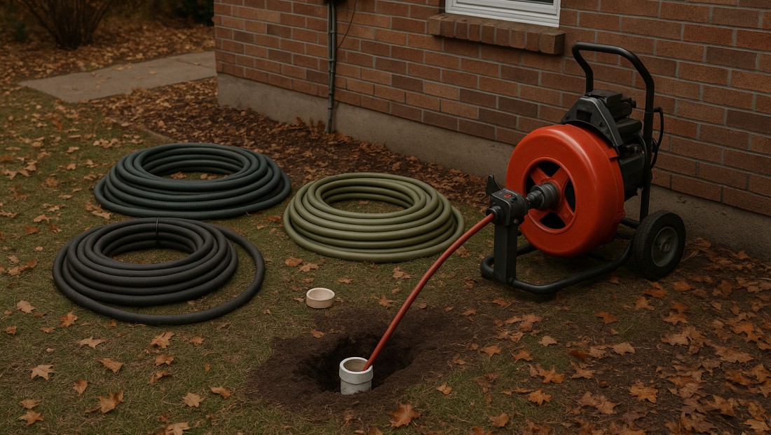 Technician cleaning a residential sewer lateral in Albany